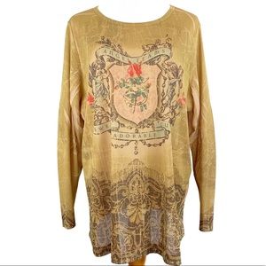 Venezia Womens Graphic Long Sleeve Shirt Sz 22/24